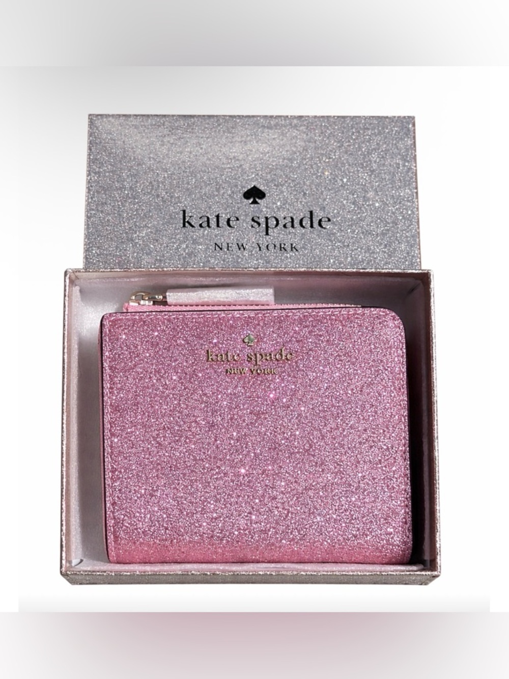 Kate Spade Glimmer Boxed Small L-Zip Wallet - NWT